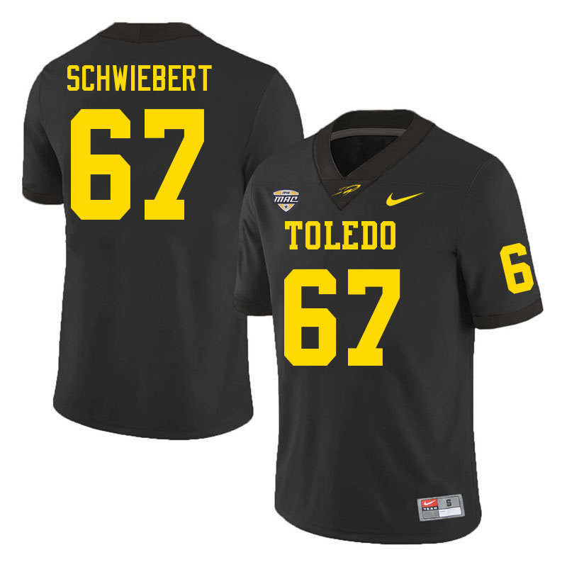 Toledo Rockets #67 Garrett Schwiebert College Football Jerseys Stitched Sale-Black